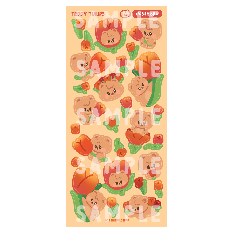 Teddy Tulips - Sticker Sheet 🌷