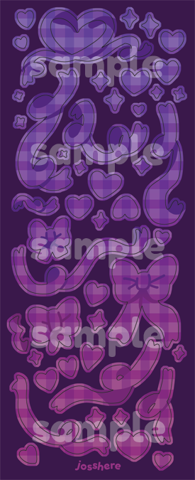 Love Purple Gingham Sticker Sheet