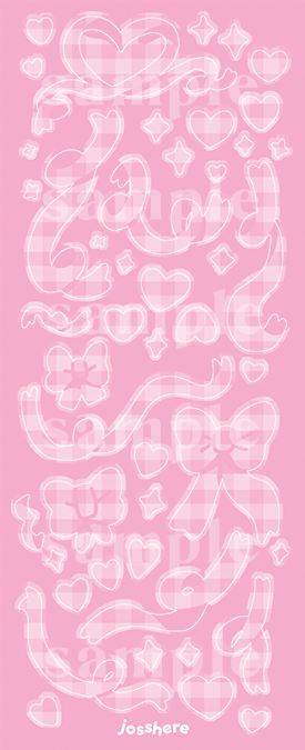 Love Pink Gingham Sticker Sheet