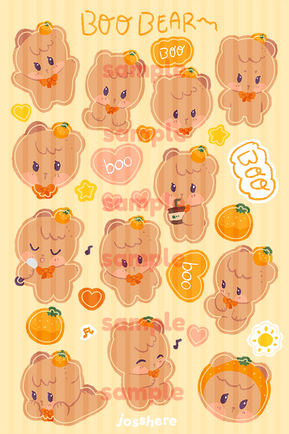 Boo Bear 🍊 Sticker Sheet