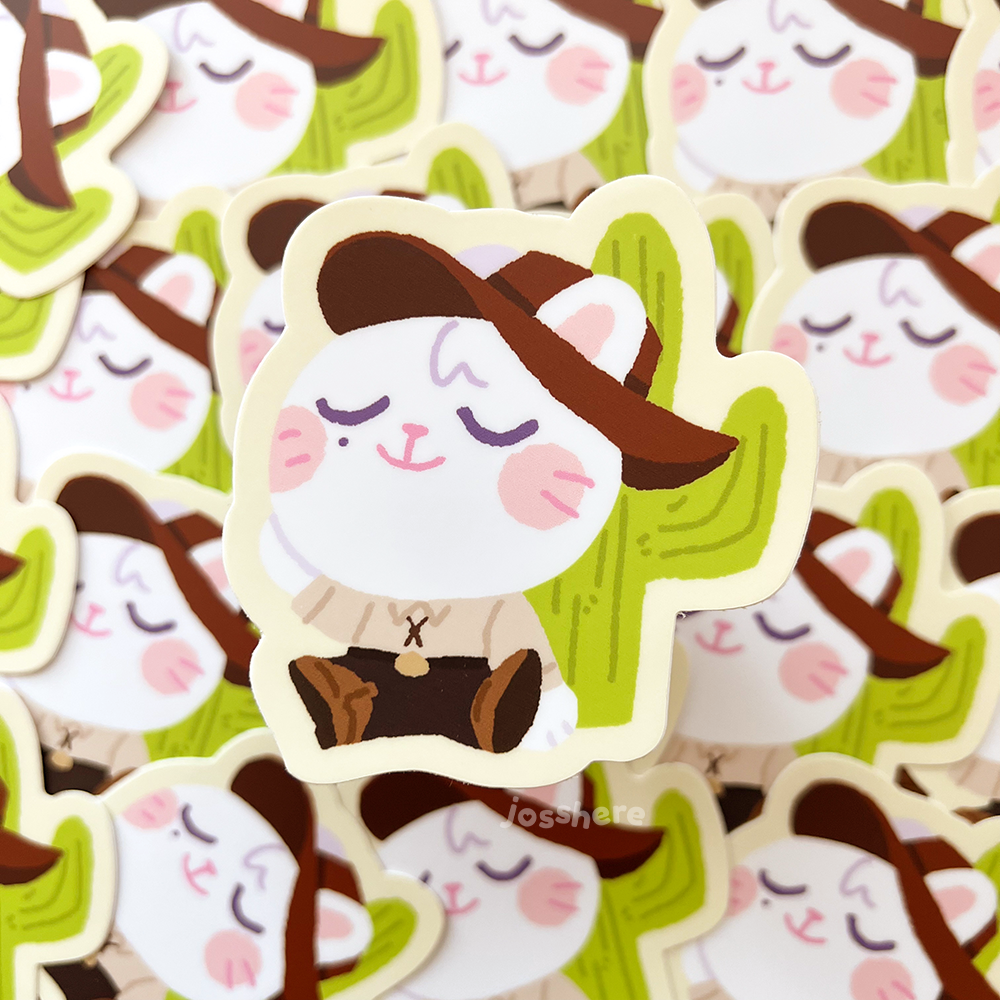 Cowboy Bunny - Die-cut Sticker