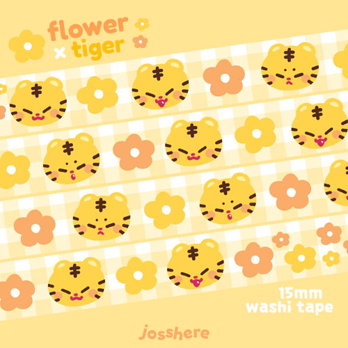 Flower x Tiger- Washi Tape 🌼