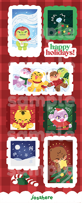 Tiny Holiday Stamps - Sticker Sheets