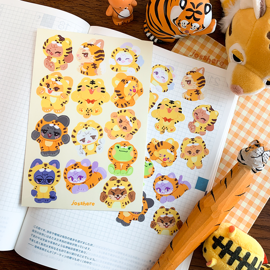 Too Many Tigers!! - Sticker Sheet