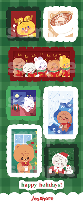 Tiny Holiday Stamps - Sticker Sheets